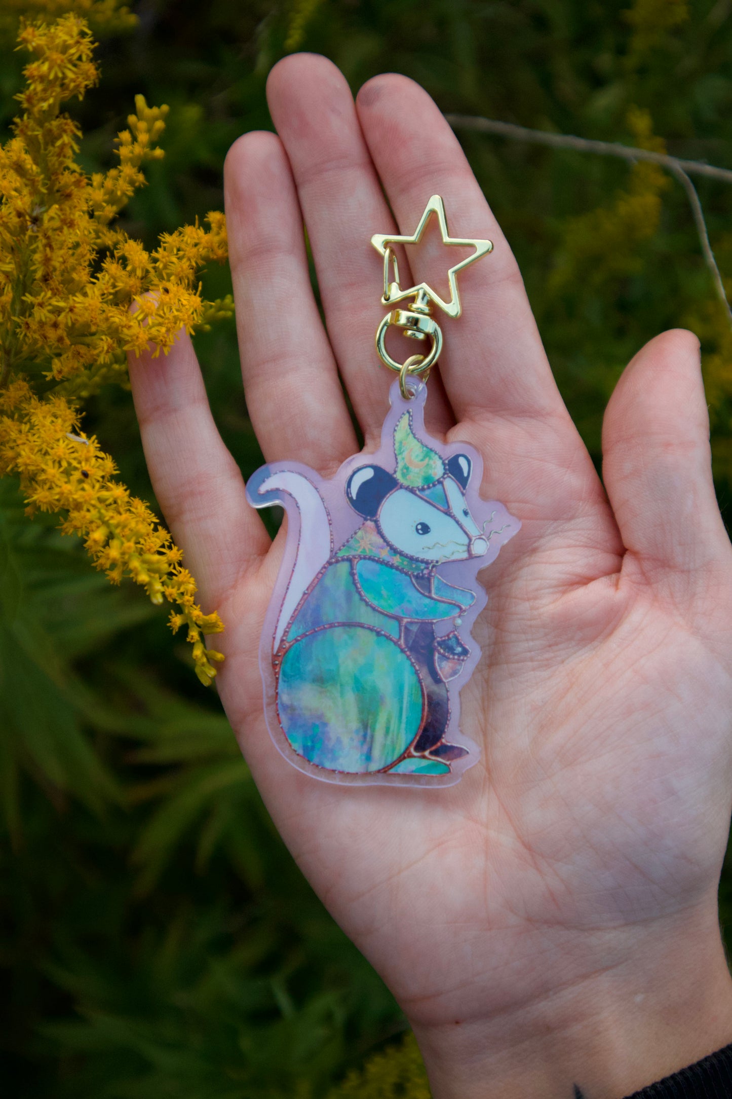 Wizard Opossum Holographic Acrylic Bag Charm