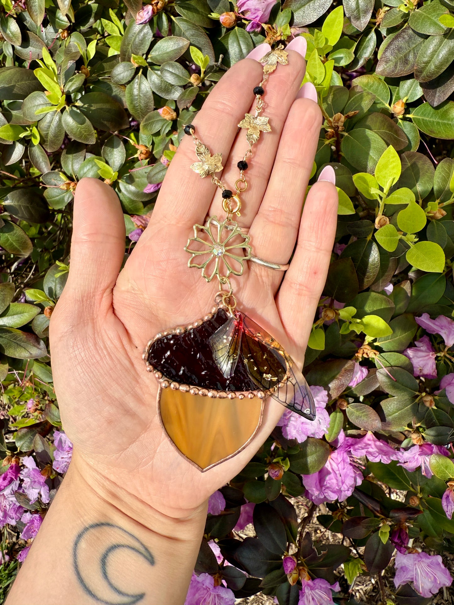 Fairy Flower Star Acorn Rear View Mirror Hanger