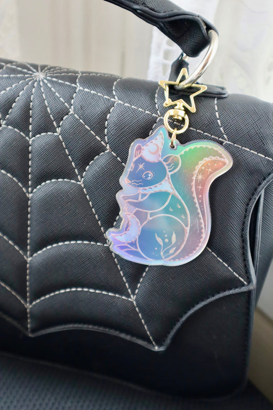 Wizard Squirrel Holographic Acrylic Bag Charm