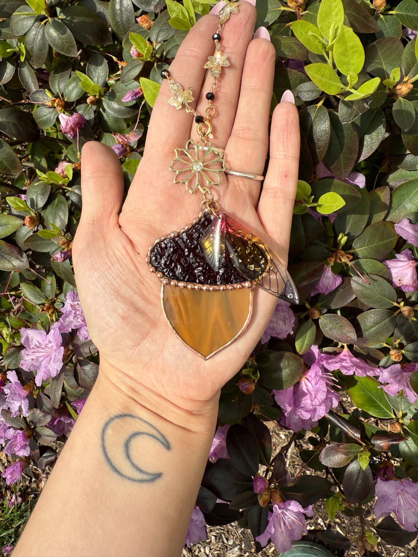 Fairy Flower Star Acorn Rear View Mirror Hanger