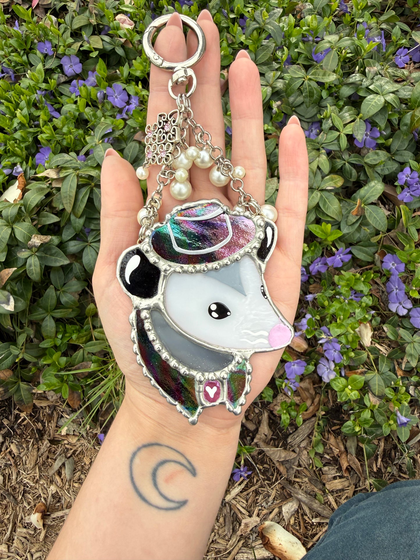 Rainbow Dichroic Cowboy Purse Opossum
