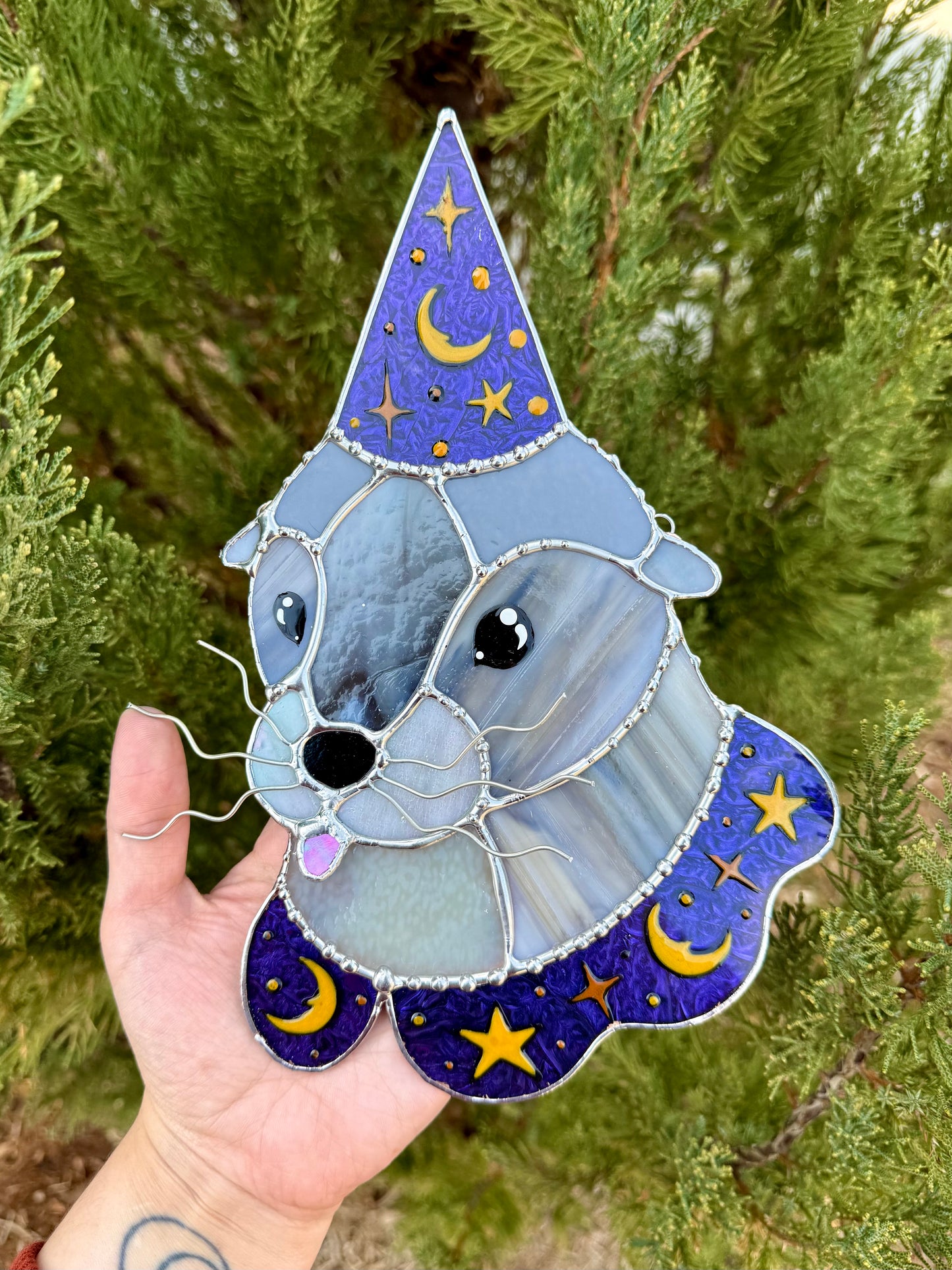 Sea Lion Wizard Stained Glass Suncatcher