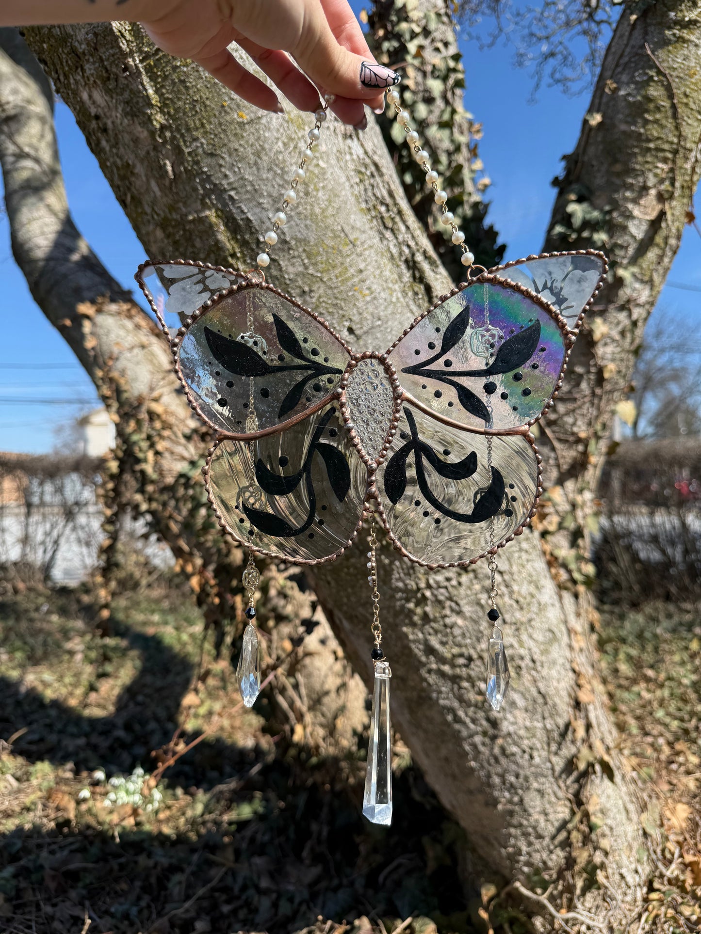 Irridescent Butterfly Stained Glass Suncatcher