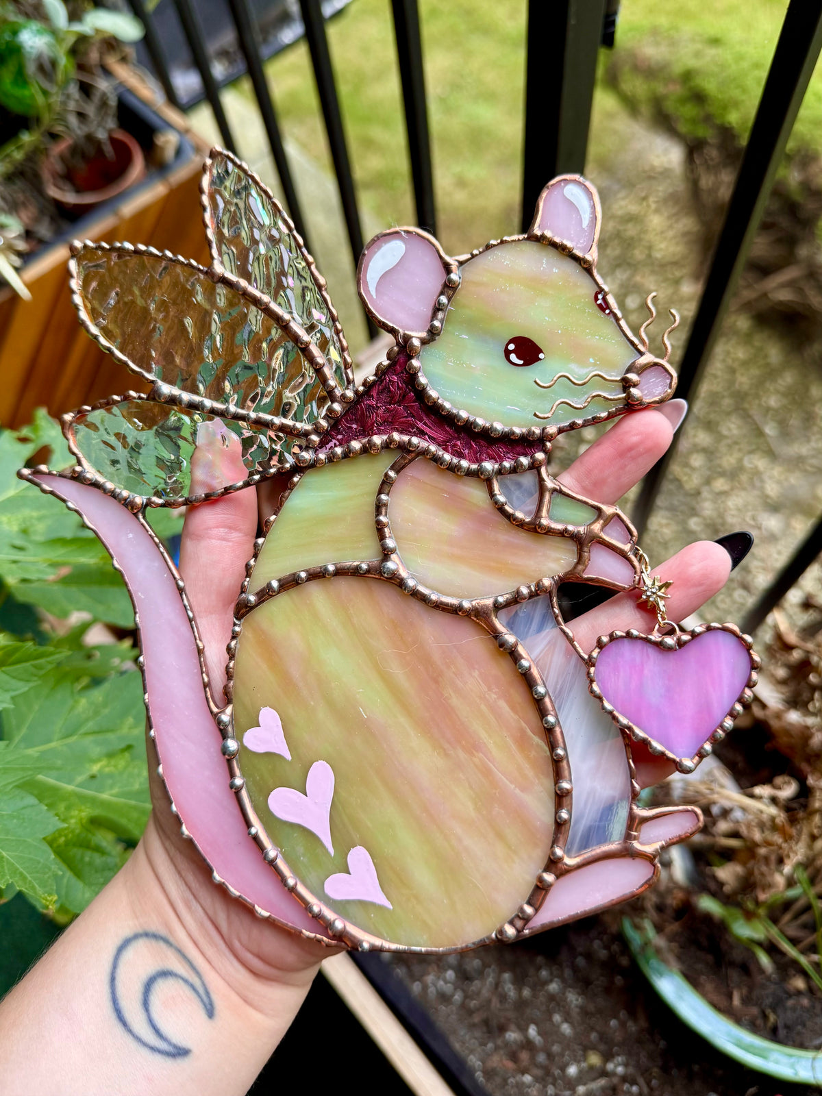 Fairy Rat Stained Glass Suncatcher
