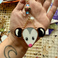 Flowery Opossum Stained Glass Charm