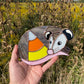 Golden Candy Corn Opossum Stained Glass Suncatcher
