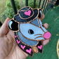 Mini Black and Pink Cowboy Opossum Stained Glass