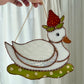 (Cracked) Iridescent Strawberry Duck Stained Glass Suncatcher