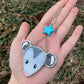 Blue Star Opossum Stained Glass Charm
