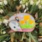 Sleepy Yellow Tulip Opossum Mini Stained Glass Suncatcher