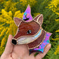 Iridescent Mini Wizard Fox Stained Glass Suncatcher
