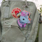 Silver Pink Pony Opossum Holographic Acrylic Bag Charm