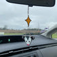 Silver Opossum Starburst Stained Glass Car Charm