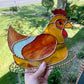 (Discounted due to crack) Stained Glass Chicken Suncatcher