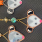Golden Starburst Opossum Stained Glass Charm