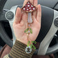 Pink Mushroom Stained Glass Car Charm