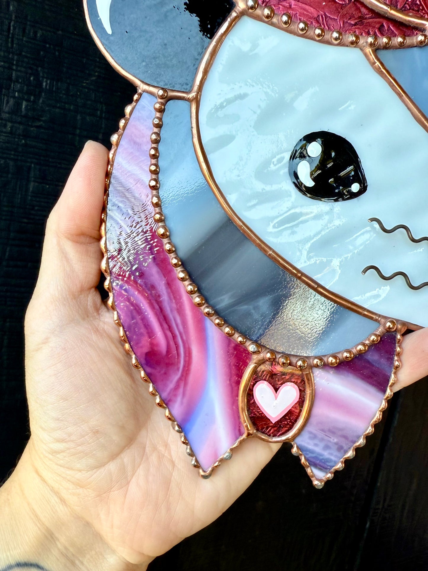 Lovely Cowboy Opossum Stained Glass