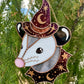 Garnet Witch Opossum Stained Glass Suncatcher