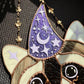 Purple Celestial Wizard Raccoon Stained Glass Suncatcher