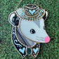 Irridescent Denim Heart Cowboy Opossum Mini Stained Glass Suncatcher
