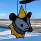 Mini Goldenrod Wizard Opossum Stained Glass Suncatcher