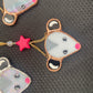 Hot Pink Star Opossum Stained Glass Charm