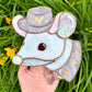Pink Mousie Girl Stained Glass Suncatcher