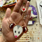 Heart Opossum Stained Glass Charm