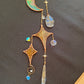 Moon and Stars Stained Glass Suncatcher