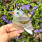 Hat Pigeon (Gold) Stained Glass Planter Stake