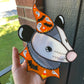 (cracked!) Halloween Opossum Stained Glass Suncatcher