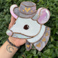 Pink Mousie Girl Stained Glass Suncatcher