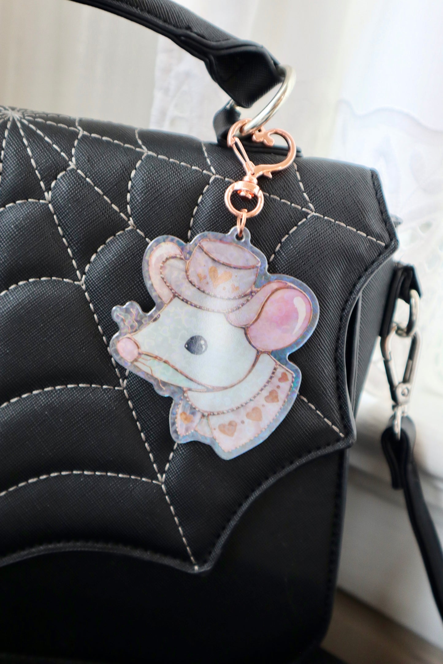 Lovely Mouse Holographic Acrylic Bag Charm