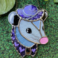Mini Purple Cowboy Opossum Stained Glass Ornament