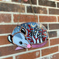 Black and Red Mushroom Opossum Stained Glass Suncatcher Ornament