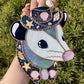 Mermaid Cowboy Opossum Stained Glass Suncatcher
