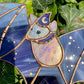 Purple Haze Wizard Bat Stained Glass Suncatcher
