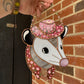 Ornate Floral Cowboy Opossum Stained Glass Opossum