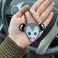 Simple Opossum Stained Glass Car Charm