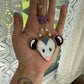 Purple Star Opossum Stained Glass Car Charm
