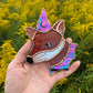 Iridescent Mini Wizard Fox Stained Glass Suncatcher