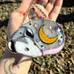 Sleepy Silver Moon Opossum Stained Glass Mini