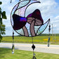Spiderweb Mushroom Moon Stained Glass Suncatcher