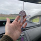 Whimsy Purple Mushroom Stained Glass Car Charm