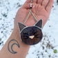 Grey Cat Stained Glass Charm