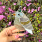 Hat Pigeon (Gold) Stained Glass Planter Stake