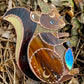 Golden Squirrel Wizard Stained Glass Suncatcher