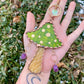 Green Mushroom Stained Glass Suncatcher