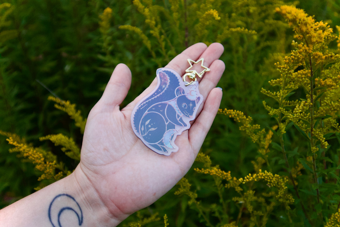 Wizard Squirrel Holographic Acrylic Bag Charm