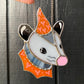 Orange Lovely Opossum Mini Stained Glass Suncatcher